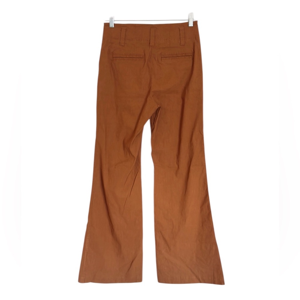 Anthropologie Maeve The Naomi Wide Leg Flare Bronze Brownish Orange Pants size 4 - Picture 3 of 10